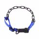 COLLAR, ADJUSTABLE, WITH ASSEMBLY CHAIN - STAINLESS STEEL BLACK, 3.0 MM, CYAN